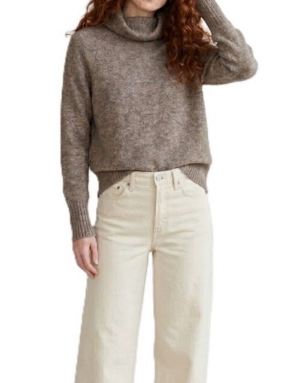 ARITZIA Babaton Plutarch Alpaca Blend Cowl Neck Sweater Small Brown EUC